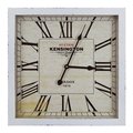 Yosemite Home Decor YOSEMITE HOME DECOR CLKA1B950 Square Mdf Wall Clock Distressed White Wooden Frame with Glass CLKA1B950